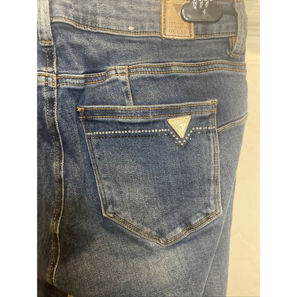 Guess Womens 28 Blue Denim Jeans Curve X 5 Pockets Stretchy Rhinestones Curvy - Picture 5 of 10
